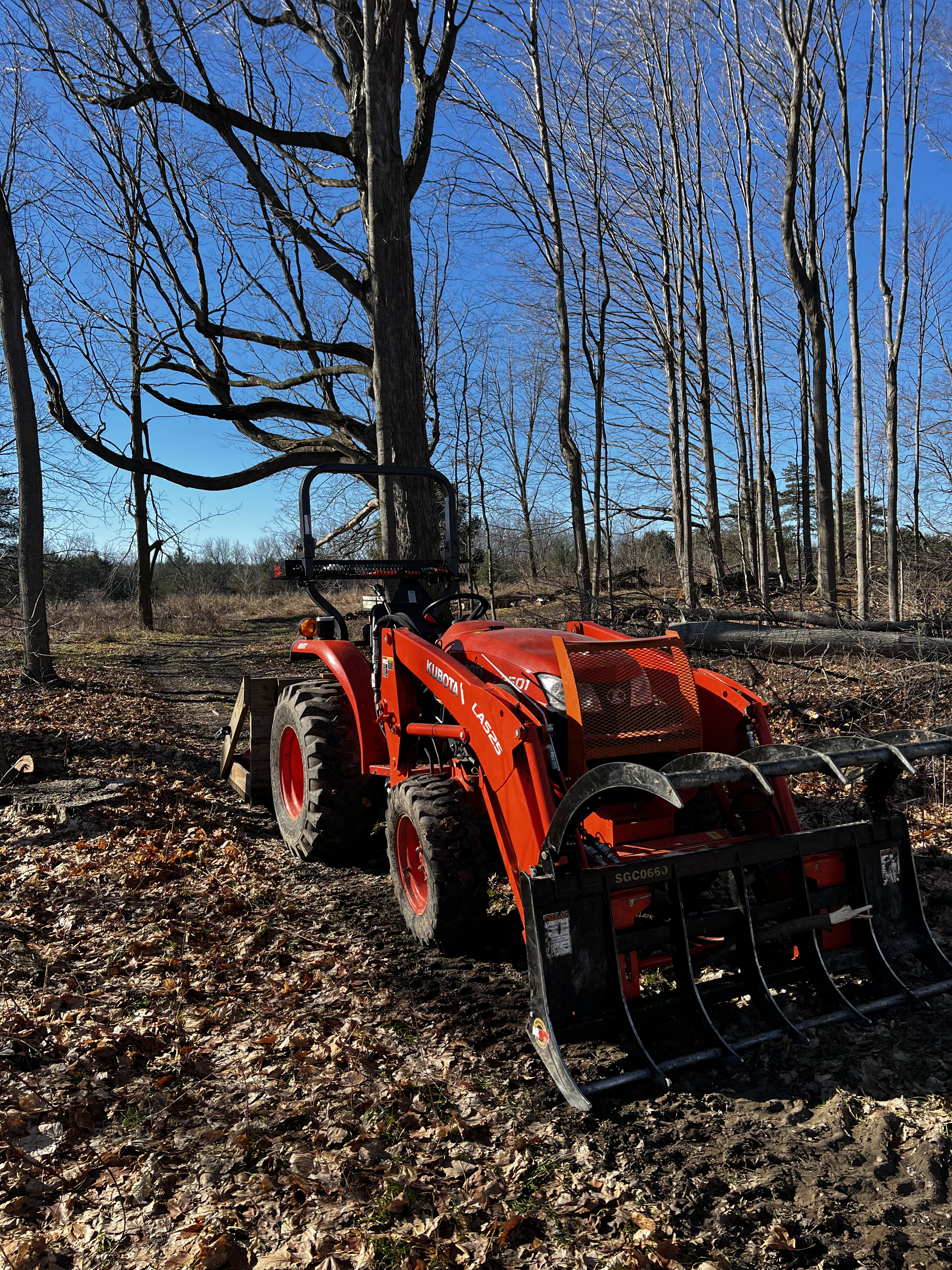 Kubota tractor — property maintenance and habitat work